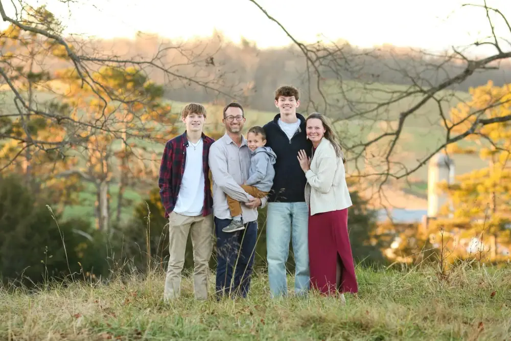 Zach Koops with his family in the Shenandoah Valley